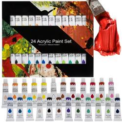   24 kleuren acrylverf set - In 12 ml tubes - Universeel gebruik - Hobby schilderen