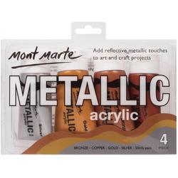   acrylverf metallic 40ml - 4 stuks