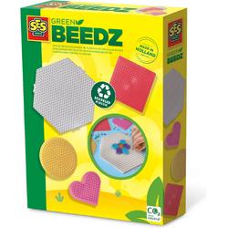   - Green Beedz -   legborden - 4 grondplaten - gemaakt van recycled kunststof - hexagon, vierkant, cirkel en hartje