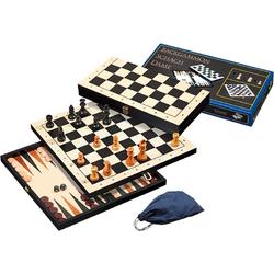   3-1 set 44mm lindehout - Backgammon, schaken en dammen