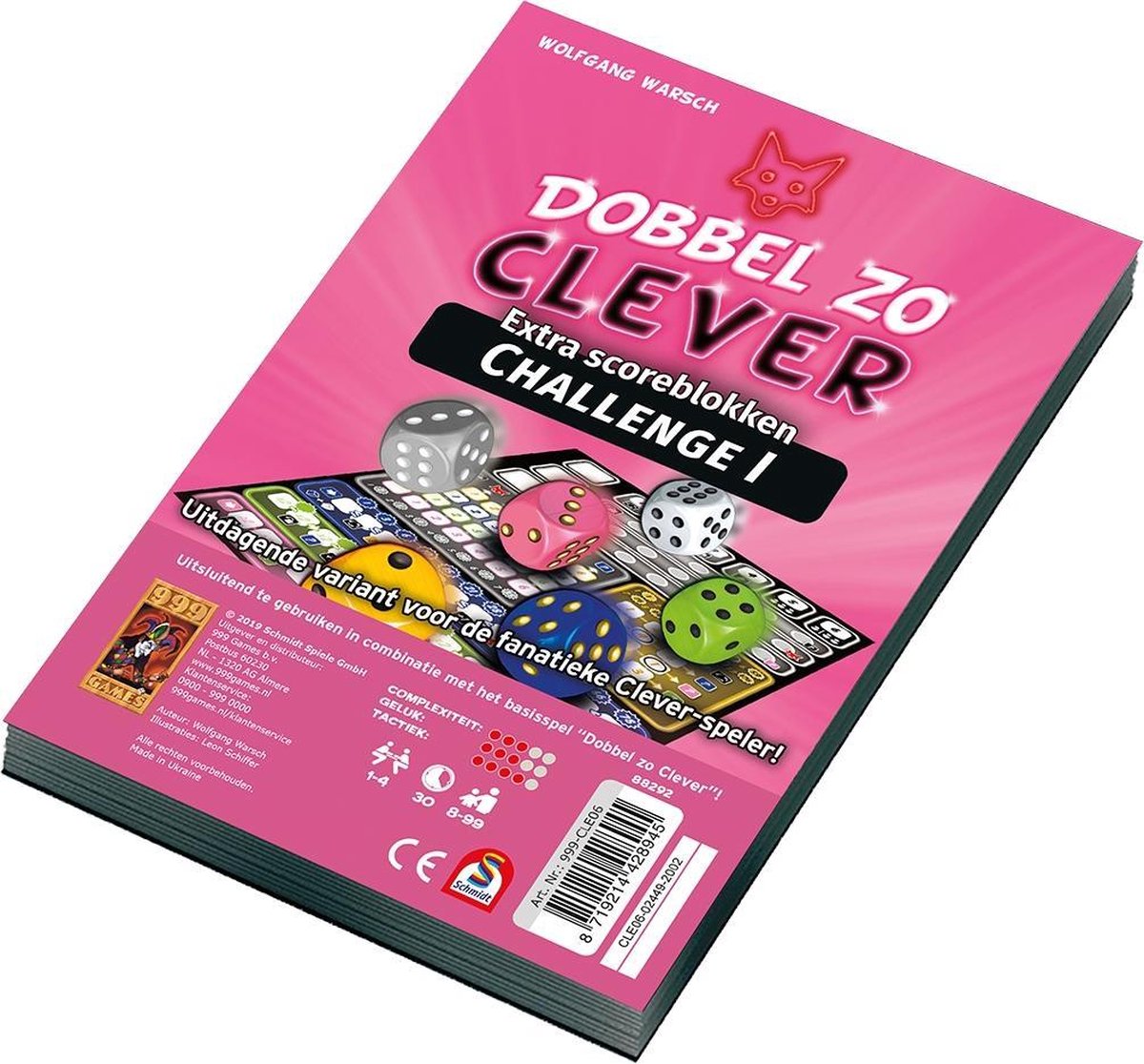   Games Dobbel zo Clever Challenge Scoreblok
