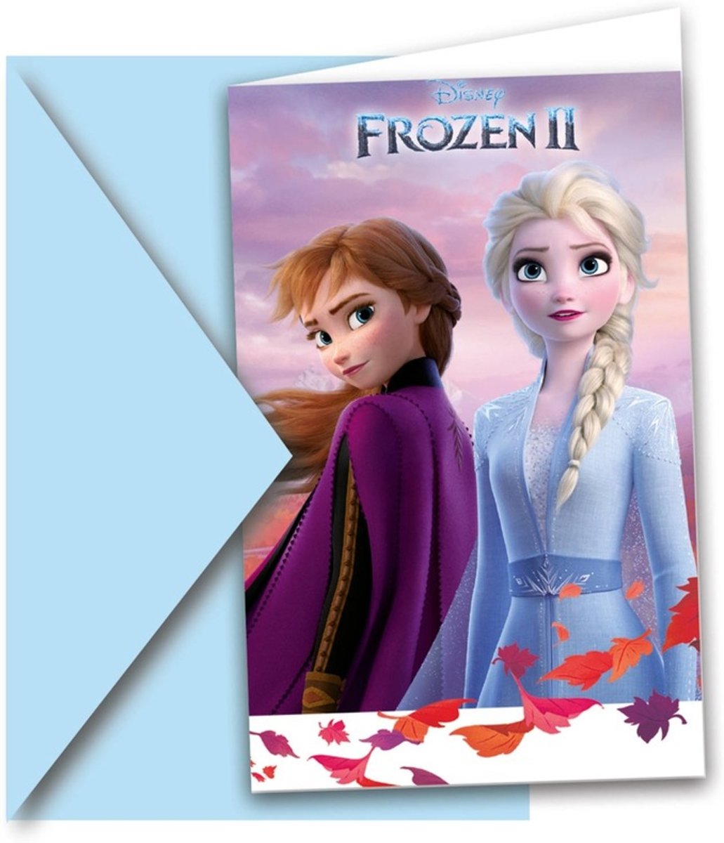 12x   Frozen 2 uitnodigingen - Kinderfeestje/verjaardag thema feest uitnodigingen