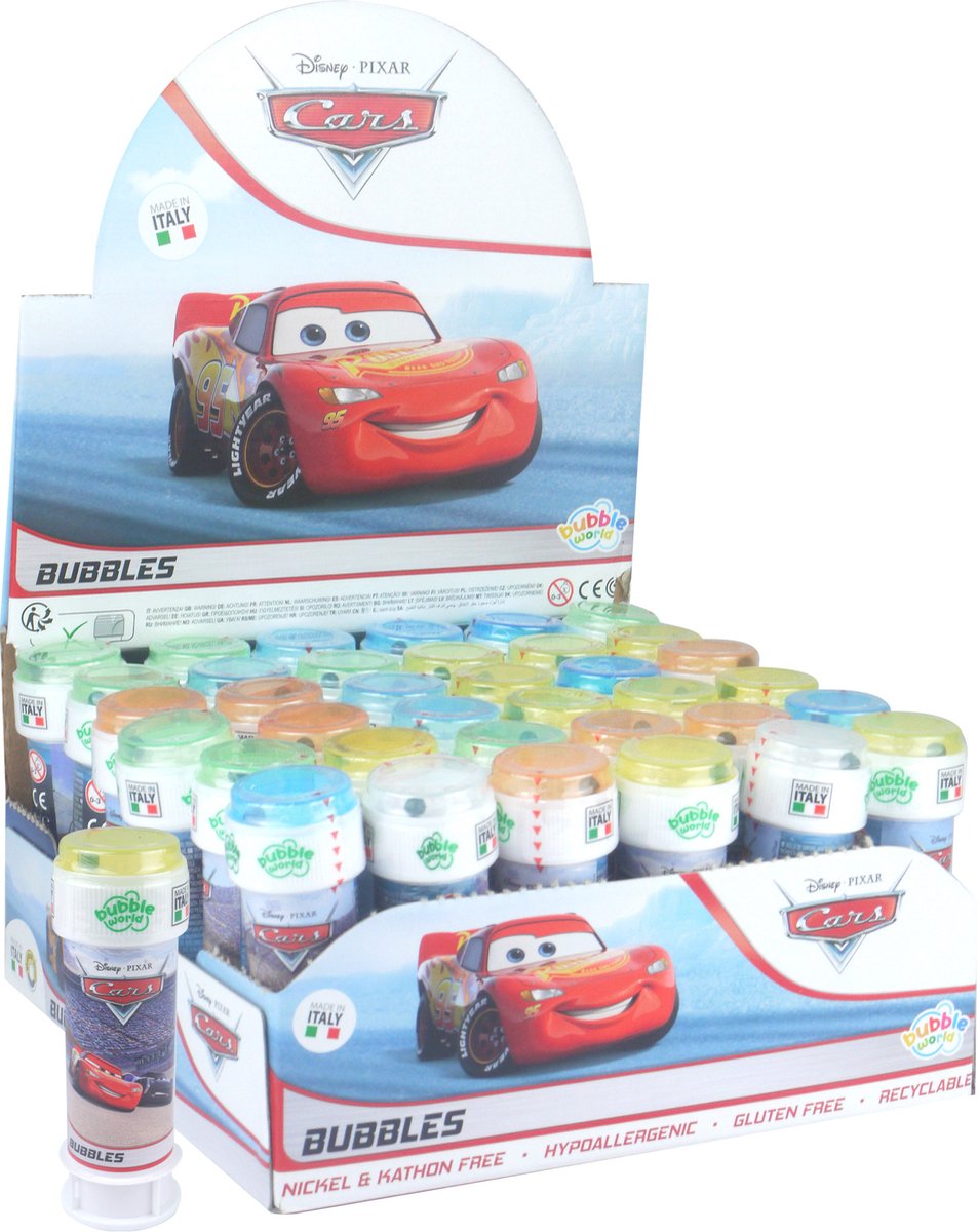 4x Cars bellenblaas flesjes met spelletje 60 ml voor kinderen - Uitdeelspeelgoed - Grabbelton speelgoed