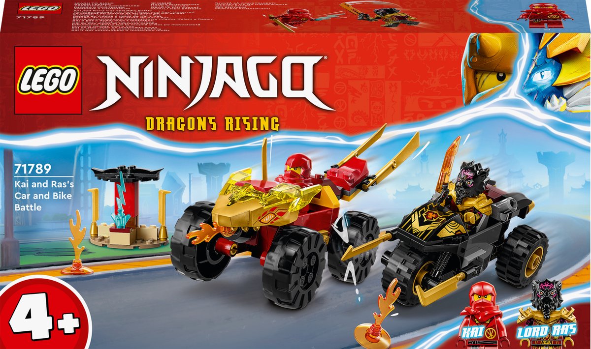 LEGO NINJAGO Kai en Ras Duel Tussen Auto en Motor Speelgoed - 71789