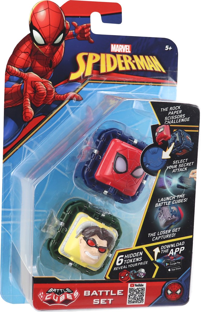   Spider-Man Battle Cube - Dr Octopus Vs Glowing Spiderman 2 Pack -   - Battle Set