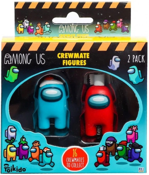 Among Us Crewmate Figures 2-Pack Cyan & Red (4,5cm)