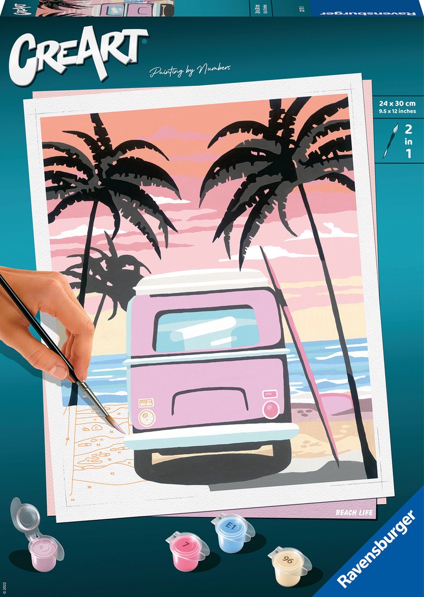   CreArt Beach Life - Schilderen op nummer voor volwassenen - Hobbypakket