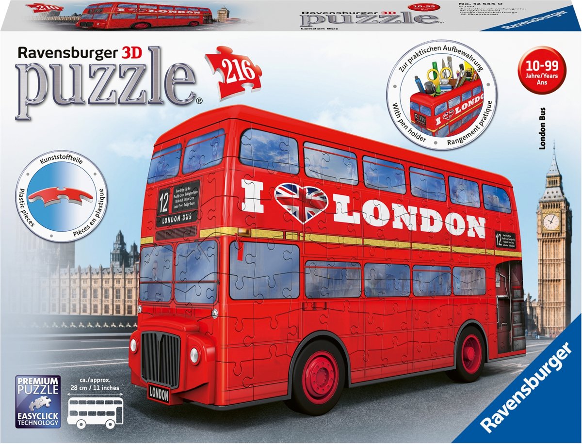   London Bus - 3D puzzel - 216 stukjes