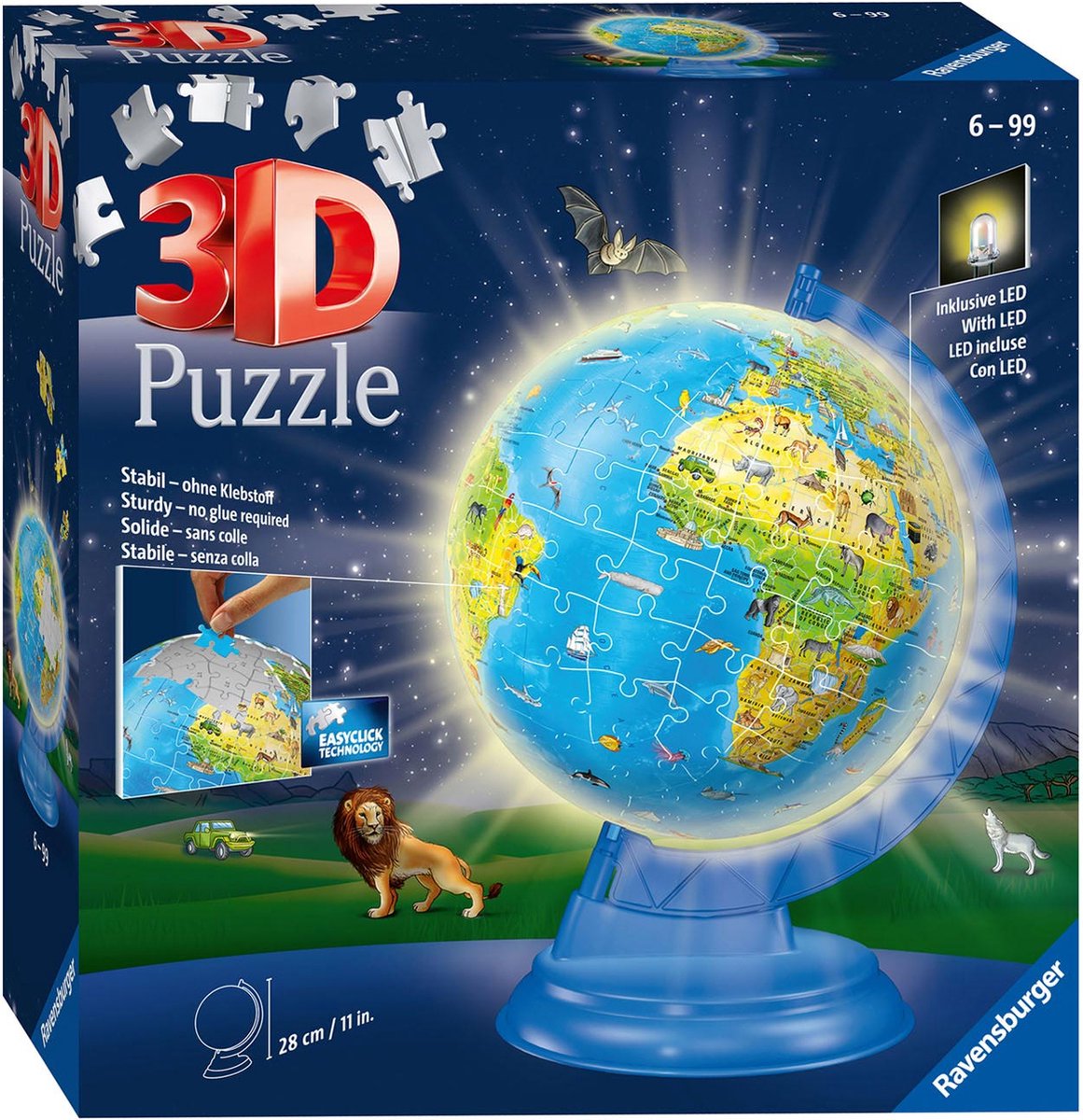   XXL Globe (Engels) Night Edition - 3D puzzel - 180 stukjes
