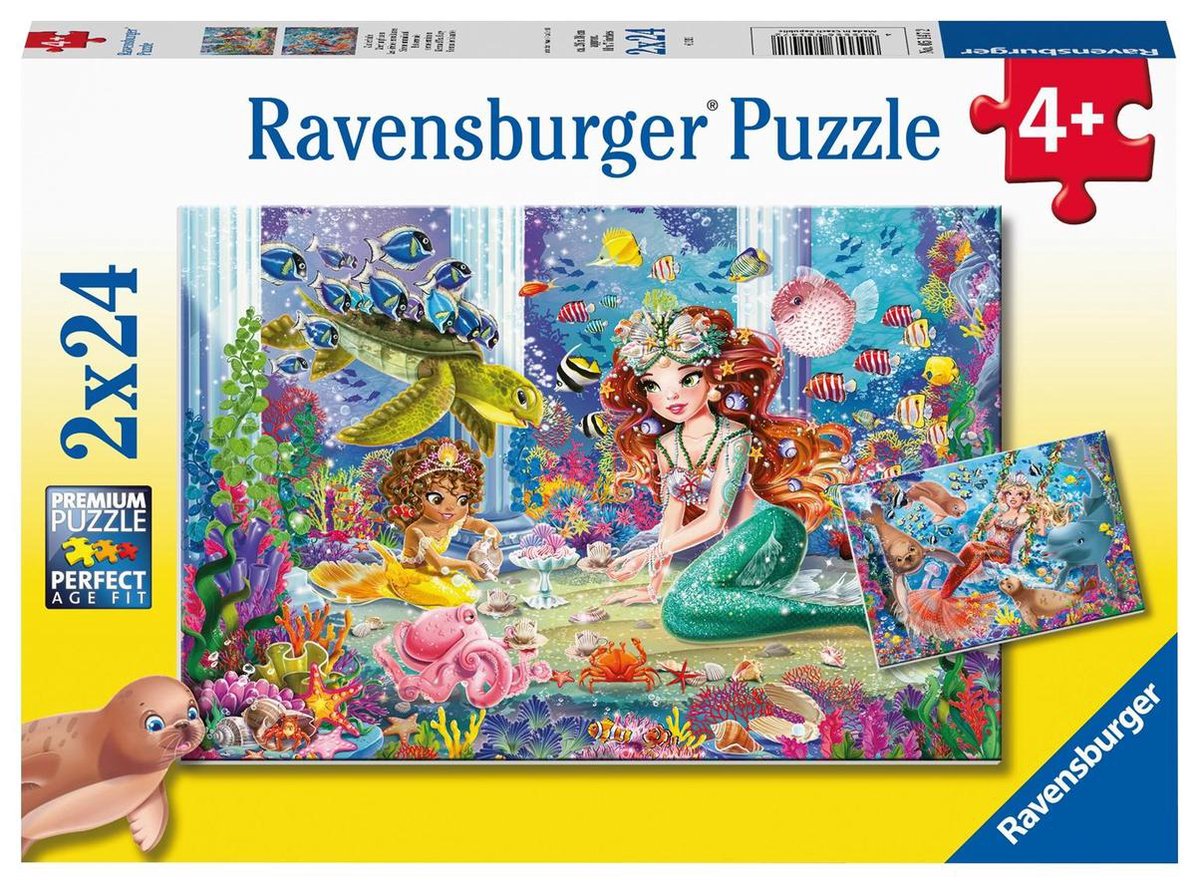   puzzel Betoverende zeemeerminnen  - 2 x 24 stukjes - kinderpuzzel