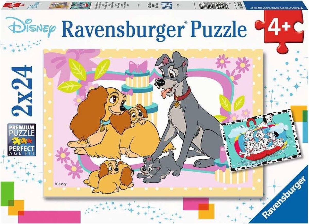   puzzel Disney De schattigste Disney puppies - Legpuzzel - 2 x 24 stukjes