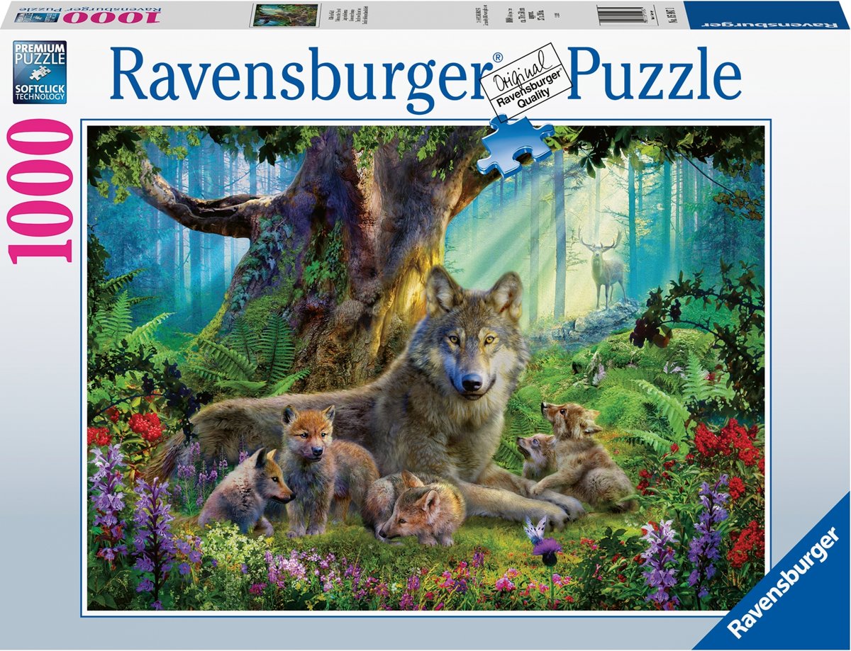   puzzel Familie wolf in het bos - Legpuzzel - 1000 stukjes