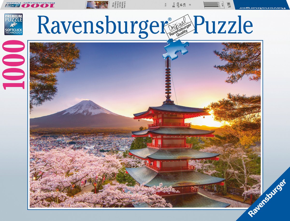   puzzel Kersenbloesem bij de Fuji Berg - Legpuzzel - 1000 stukjes