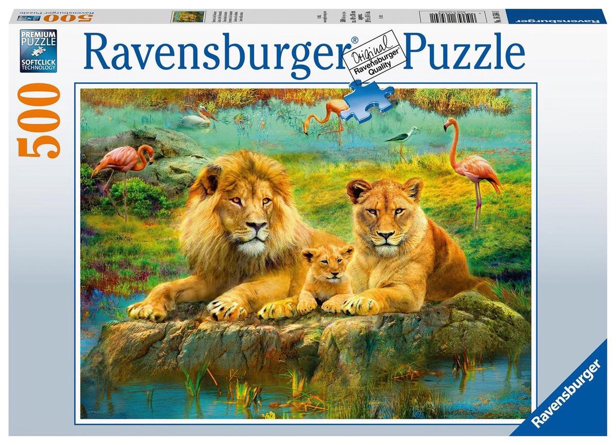   puzzel Leeuwen in de Savanne 500 stukjes - Legpuzzel - 500 stukjes