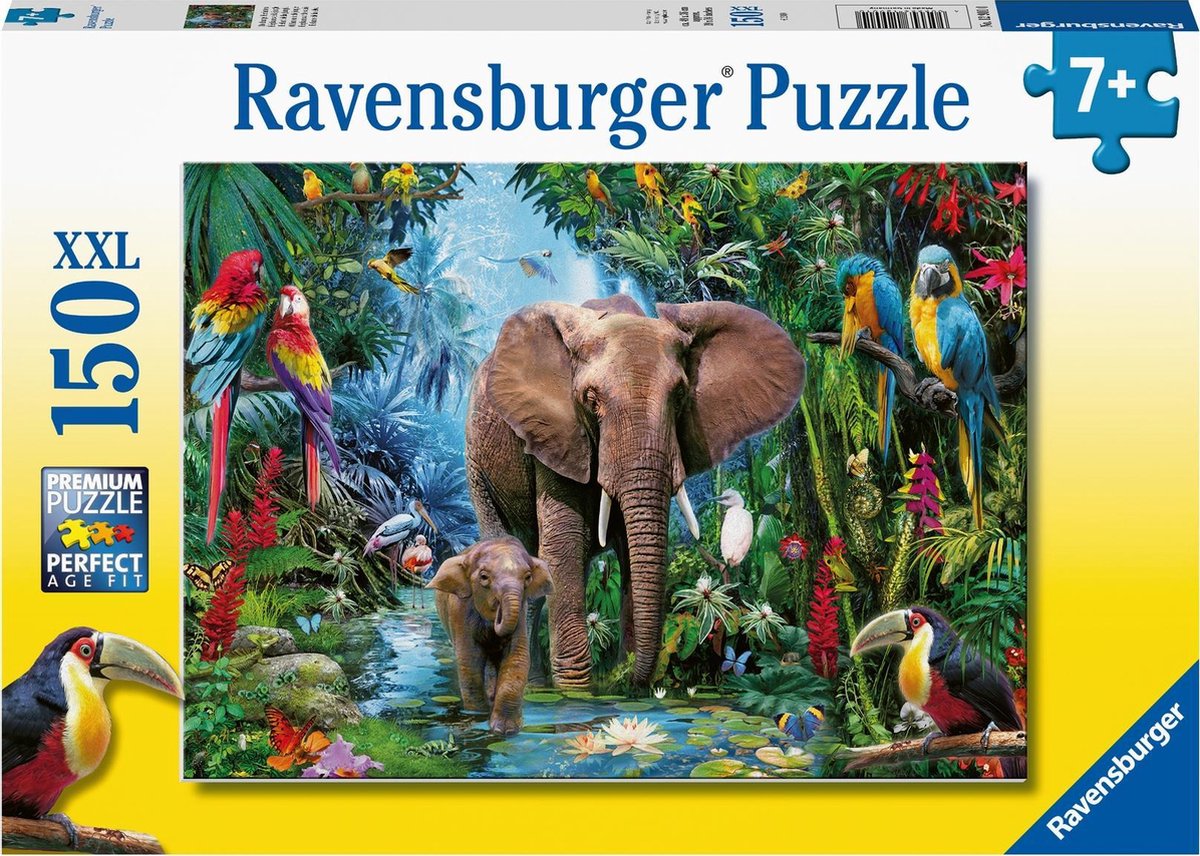   puzzel Olifanten in de jungle - Legpuzzel - 150XXL stukjes
