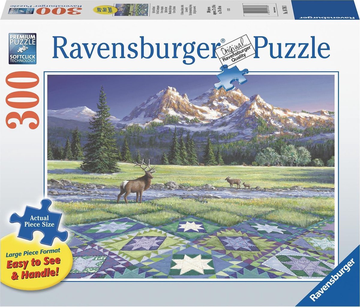  puzzel Quilt met hert - Legpuzzel - 300 stukjes extra groot