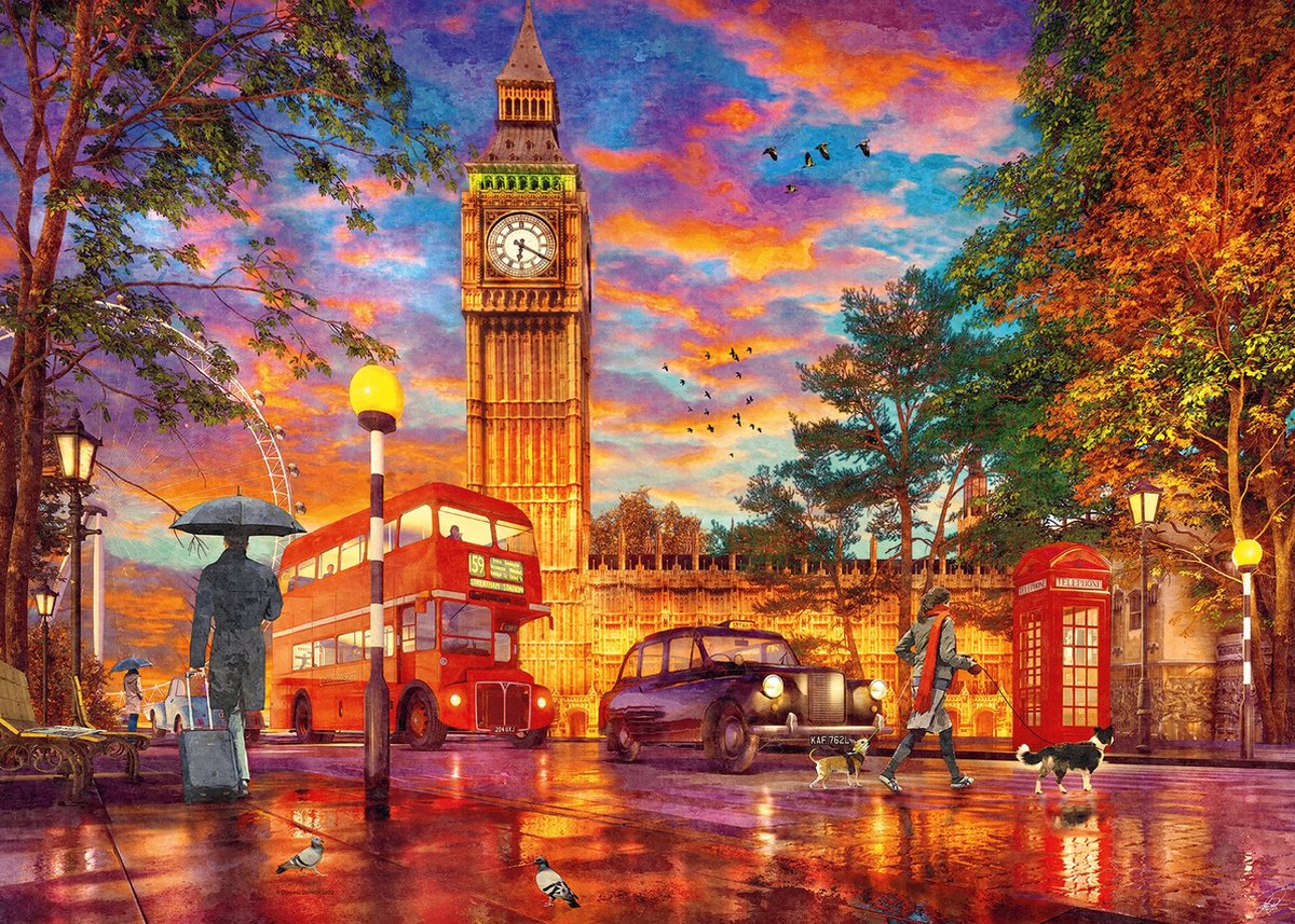   puzzel Zonsondergang op Parliament Square, Londen - Legpuzzel - 1000 stukjes