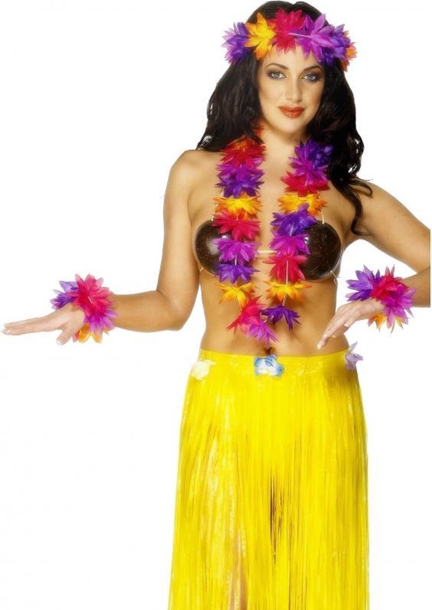 6x stuks hawaii thema verkleed kransen set - Carnaval of thema feestje spullen