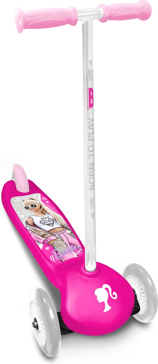   3-wiel Kinderstep Barbie Meisjes Voetrem Roze