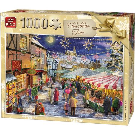 King Puzzel 1000 Stukjes x 49 Kerstmarkt - Legpuzzel Kerst - Winter - 8710125056821
