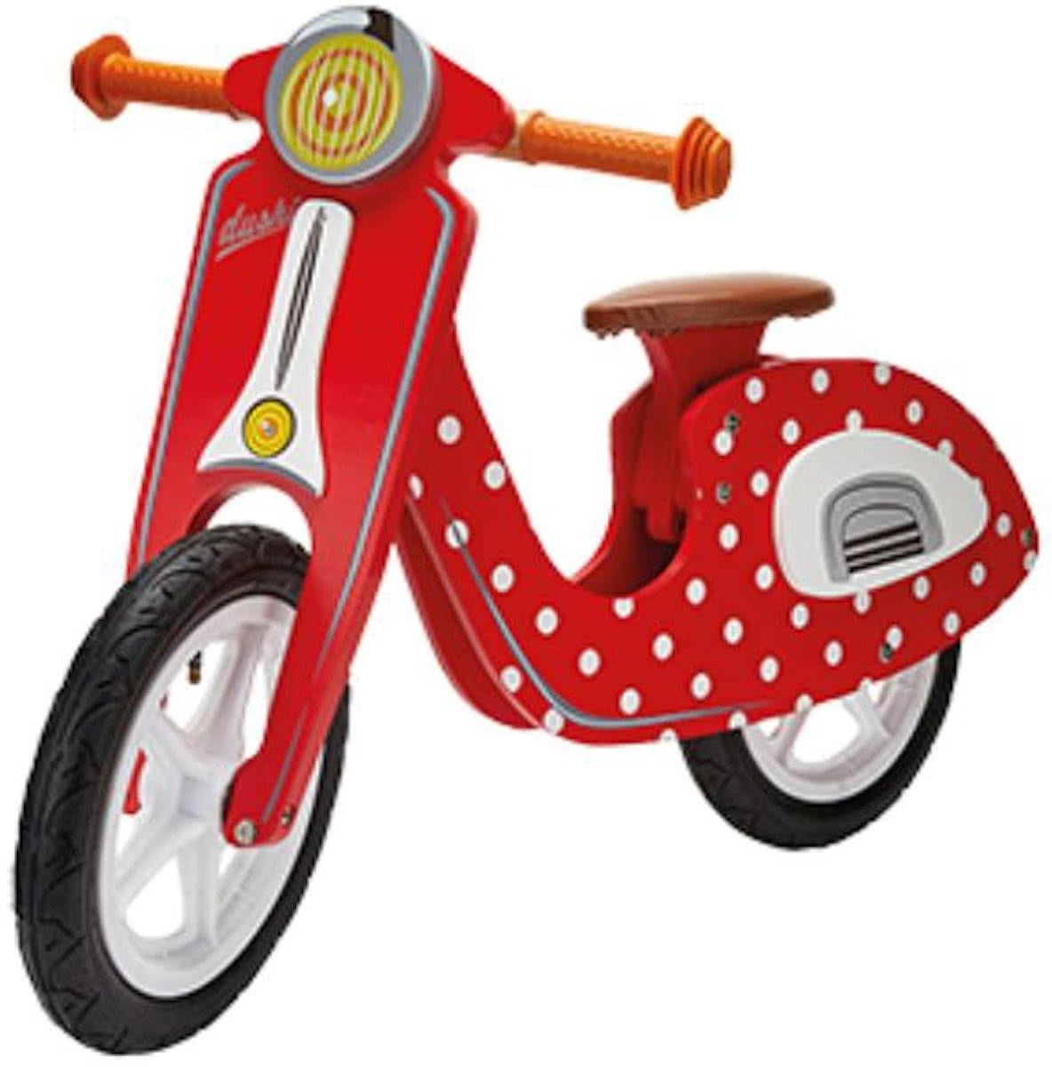 DUSHI SCOOTER HOUT ROOD WIT STIP