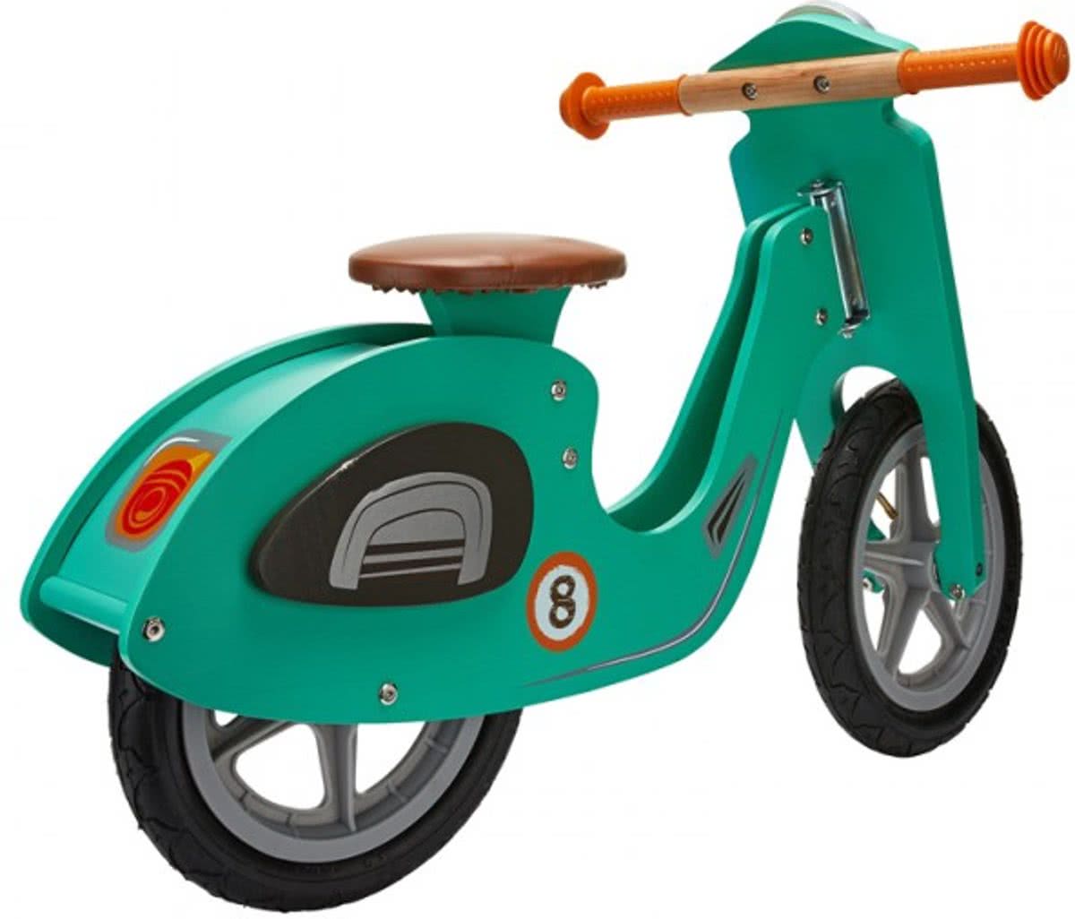 Dushi loopfiets scooter retro groen nummer 8