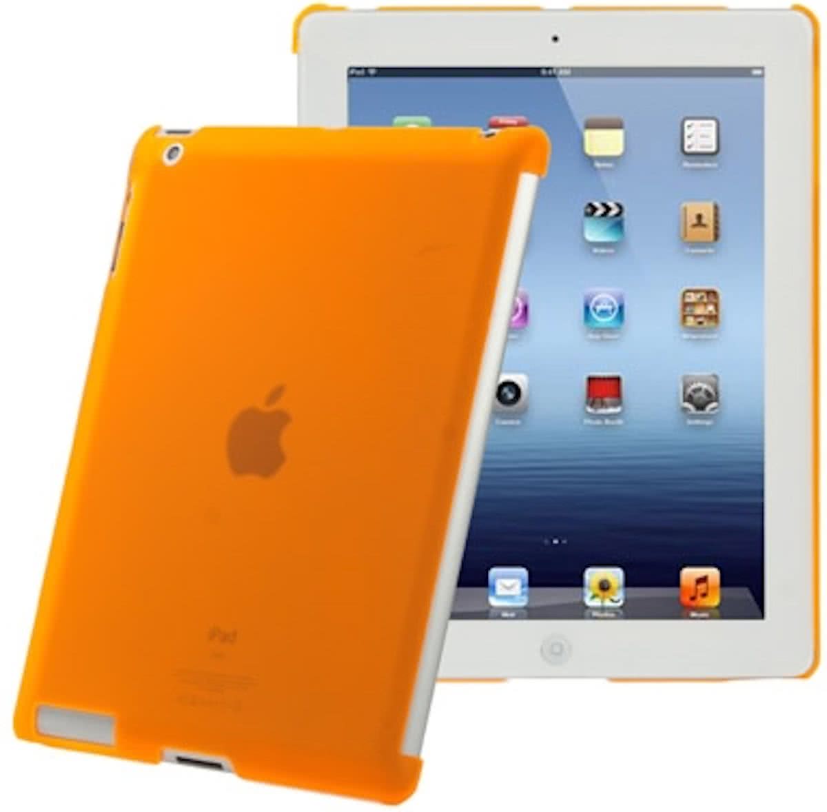 doorschijnende Single-sided Matte Smart Cover Partner Plastic beschermings Shell voor New iPad (iPad 3) Oranje