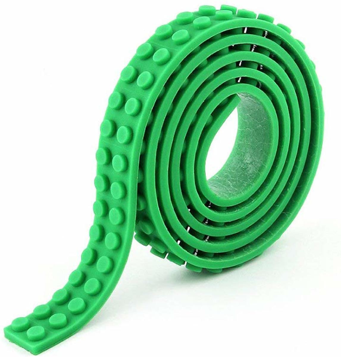 Bouwstenen tape voor lego 90 cm groen