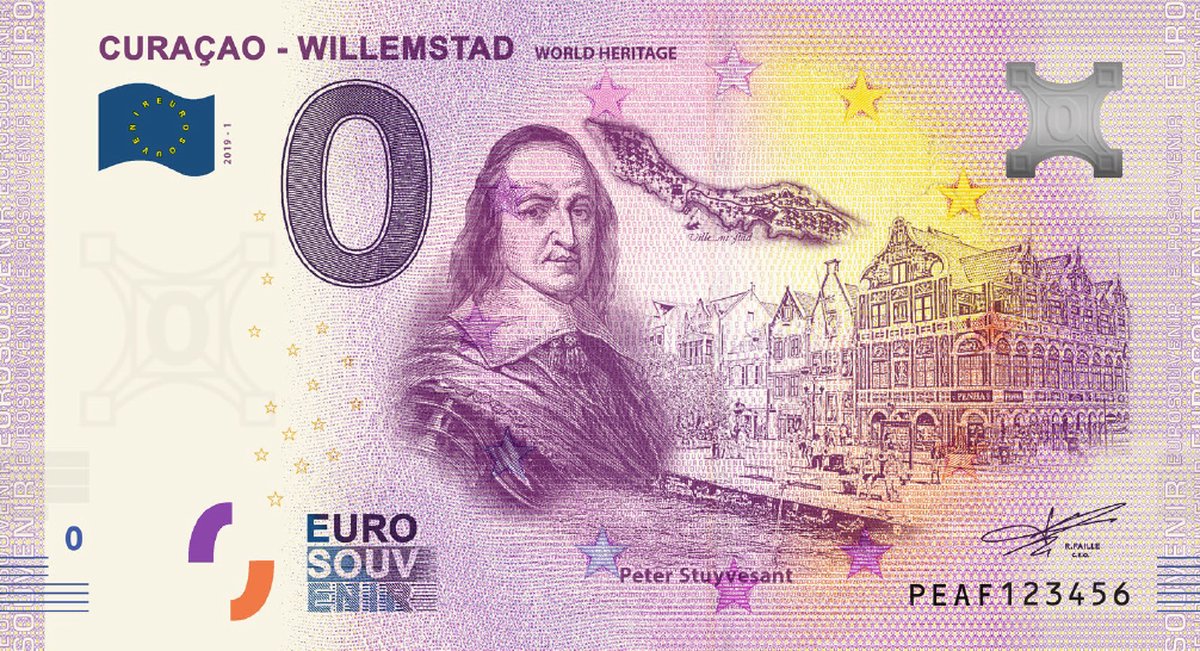 0 Euro biljet 2019 - Curaçao Willemstad