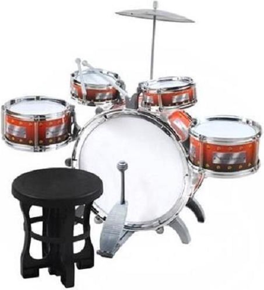 Drumstel - kids - 4 trommels - xl Bass - bekken