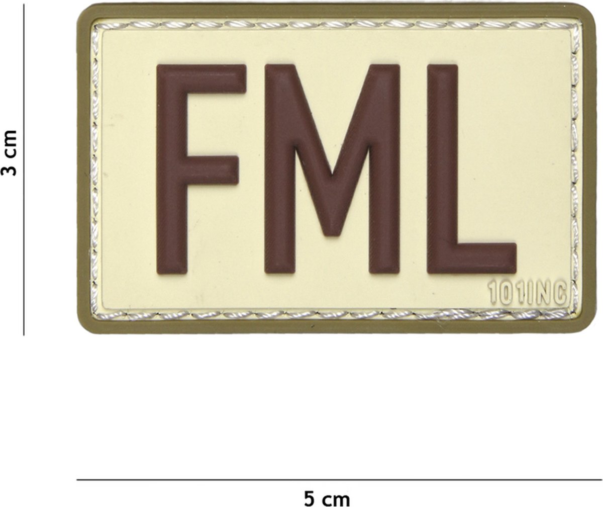 101 Inc Embleem 3D Pvc Fml (Fuck My Life) Beige  16050