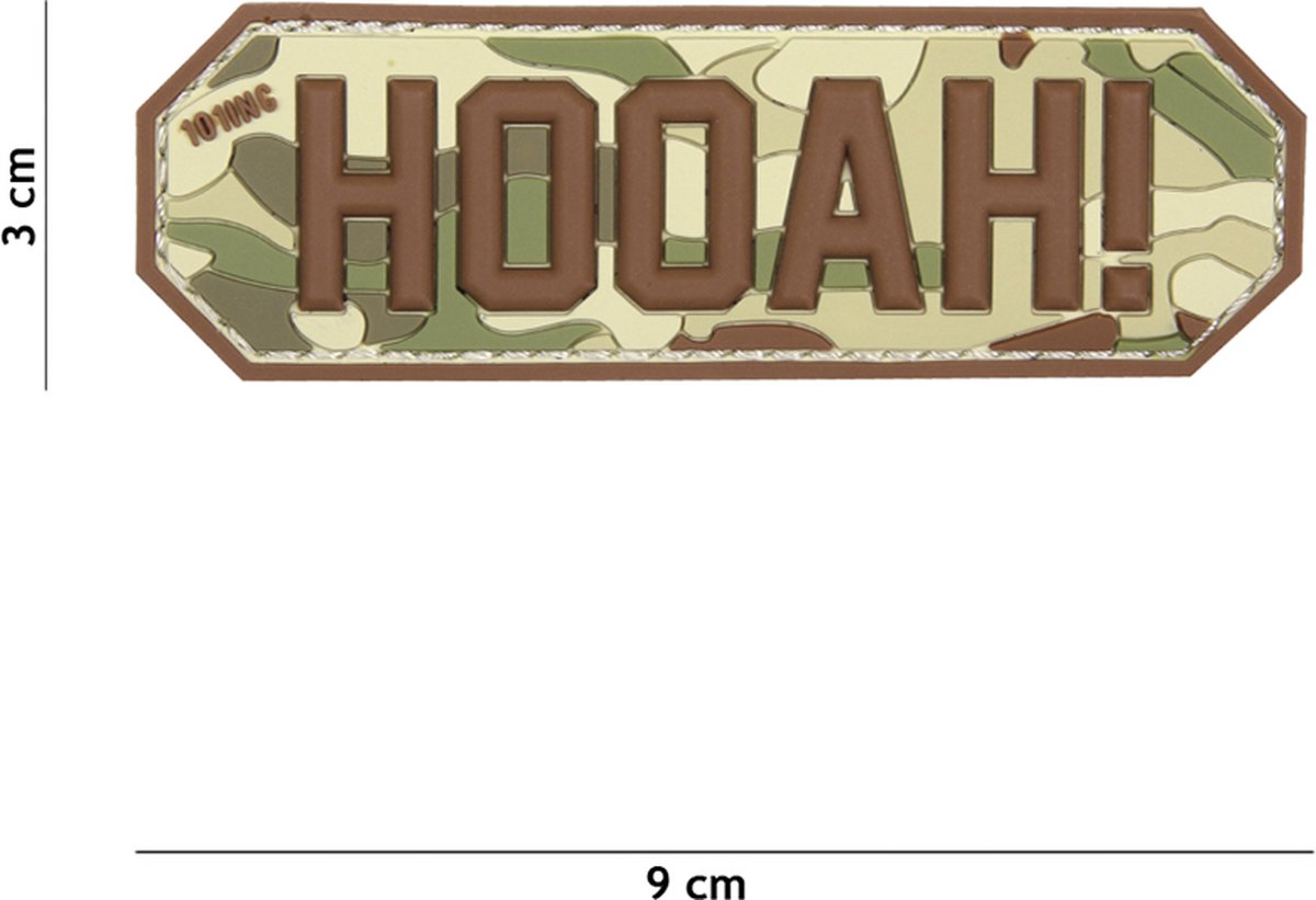 101 Inc Embleem 3D Pvc Hooah  Multi  17058