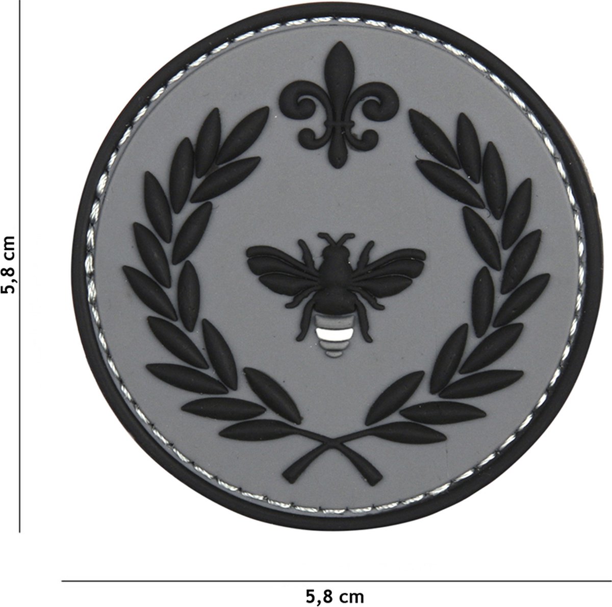 101 Inc Embleem 3D Pvc Napoleon Bij Grijs  11129