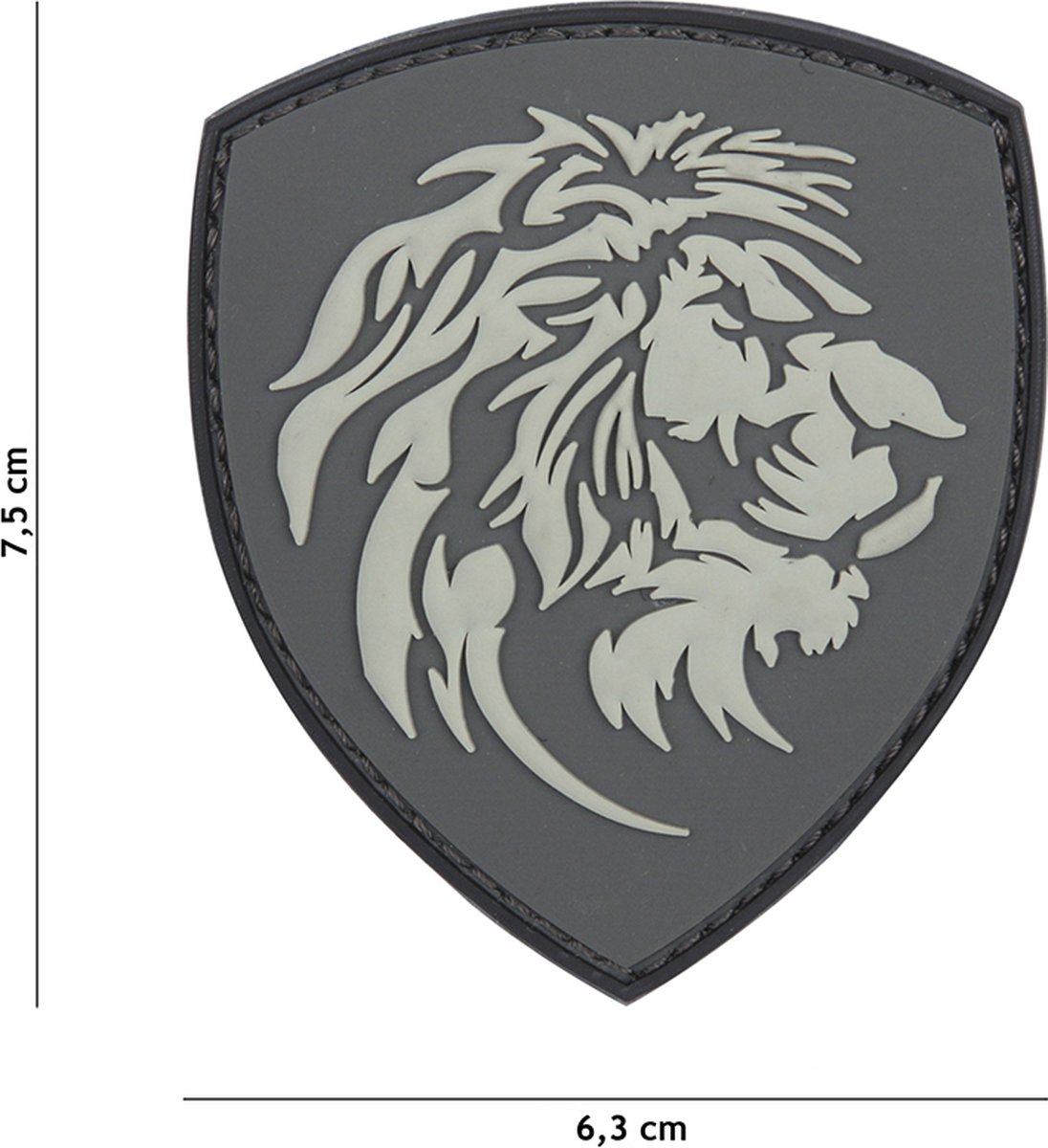 101 Inc Embleem 3D Pvc Nederlandse Leeuw Grijs  1096