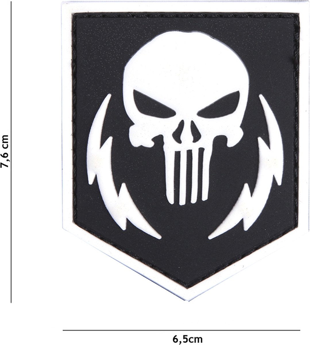 101 Inc Embleem 3D Pvc Punisher Thunder Strokes Wit  19086