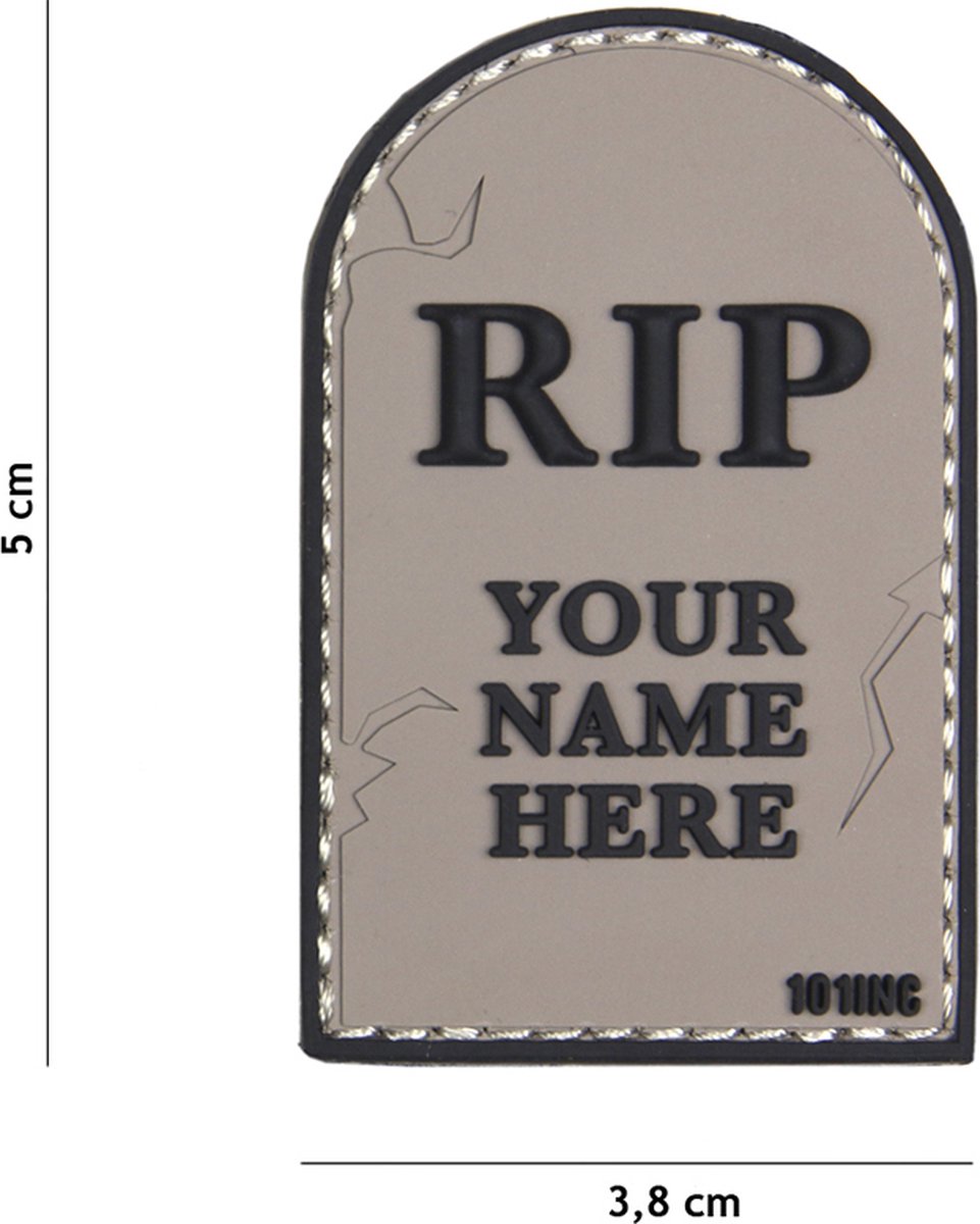 101 Inc Embleem 3D Pvc Rip Grijs  18027