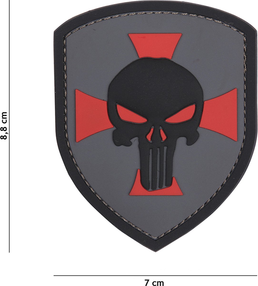 101 Inc Embleem 3D Pvc Schild Punisher Kruis Grijs  20002