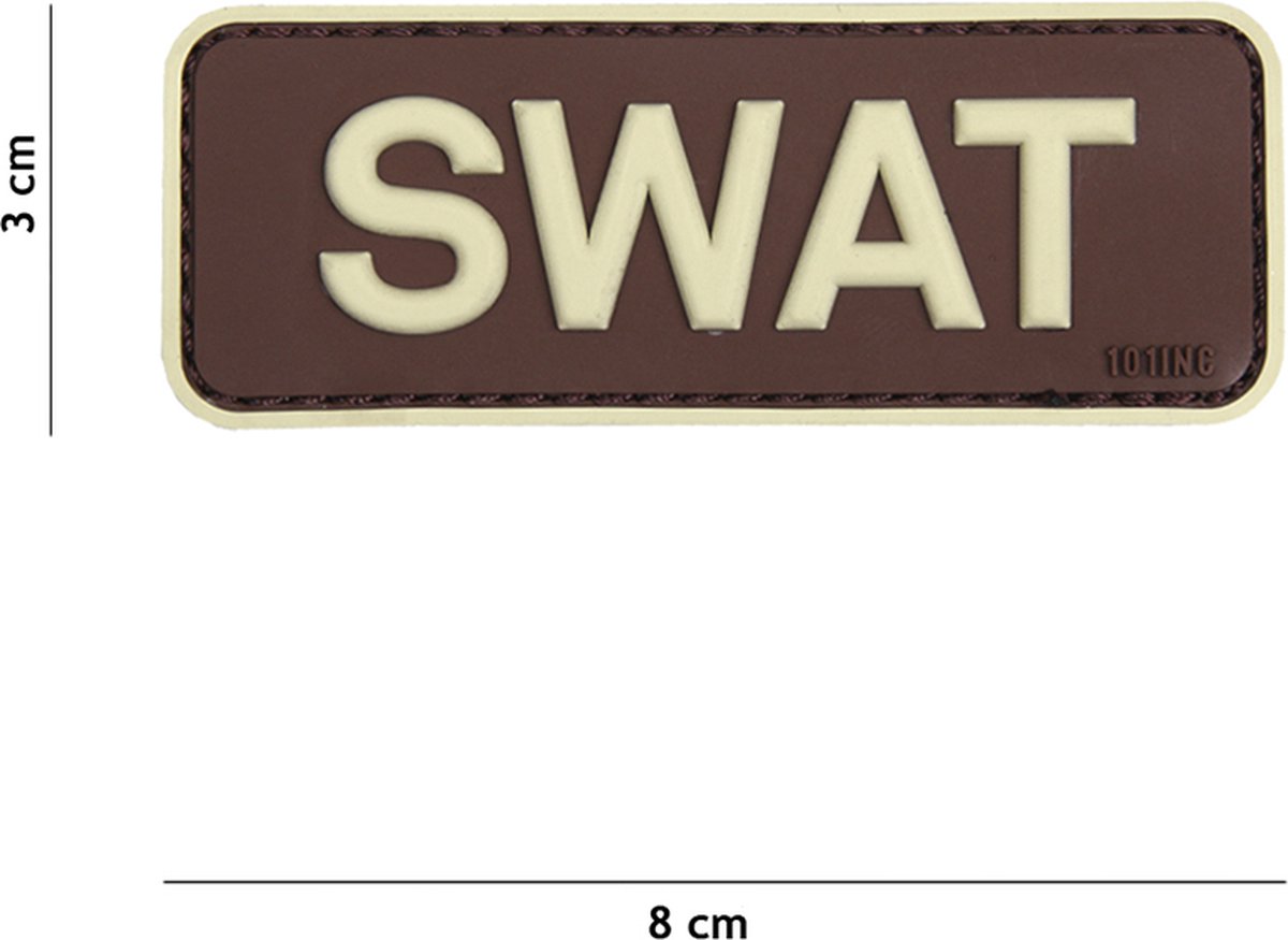 101 Inc Embleem 3D Pvc Swat Bruin  18066