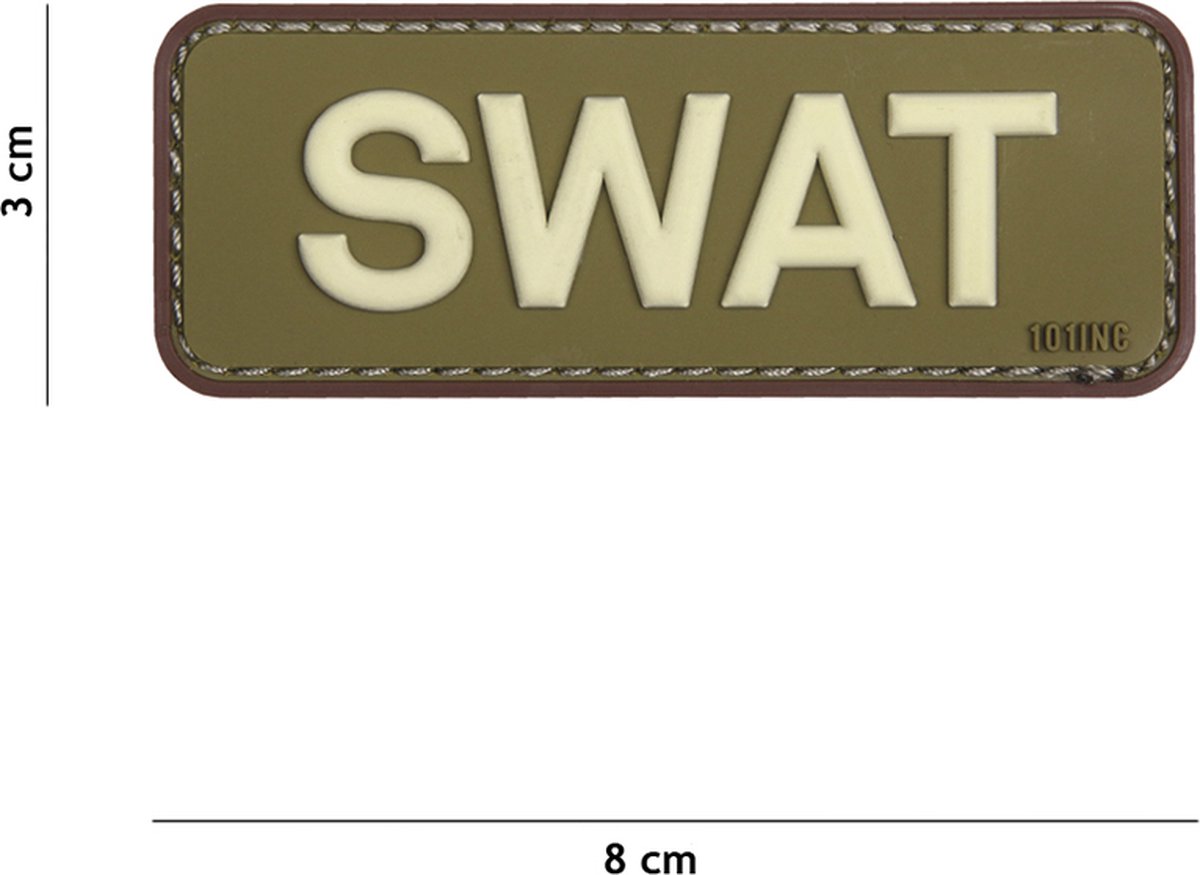 101 Inc Embleem 3D Pvc Swat Groen/Bruin 18068