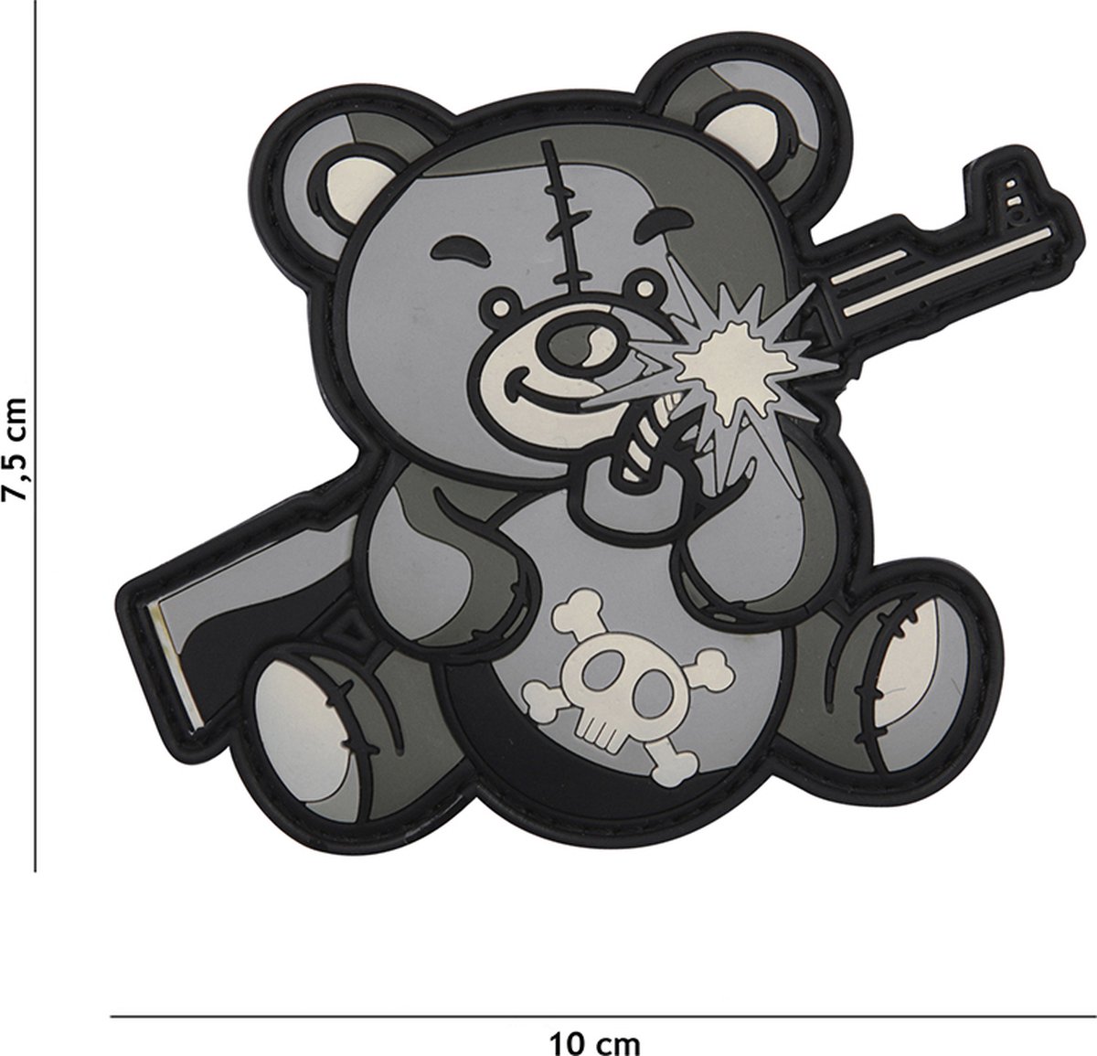 101 Inc Embleem 3D Pvc Terreur Teddy Grijs  9015