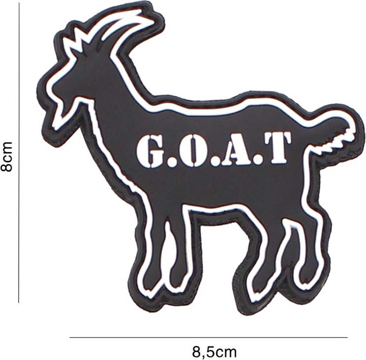 Embleem 3D PVC G.O.A.T. zwart