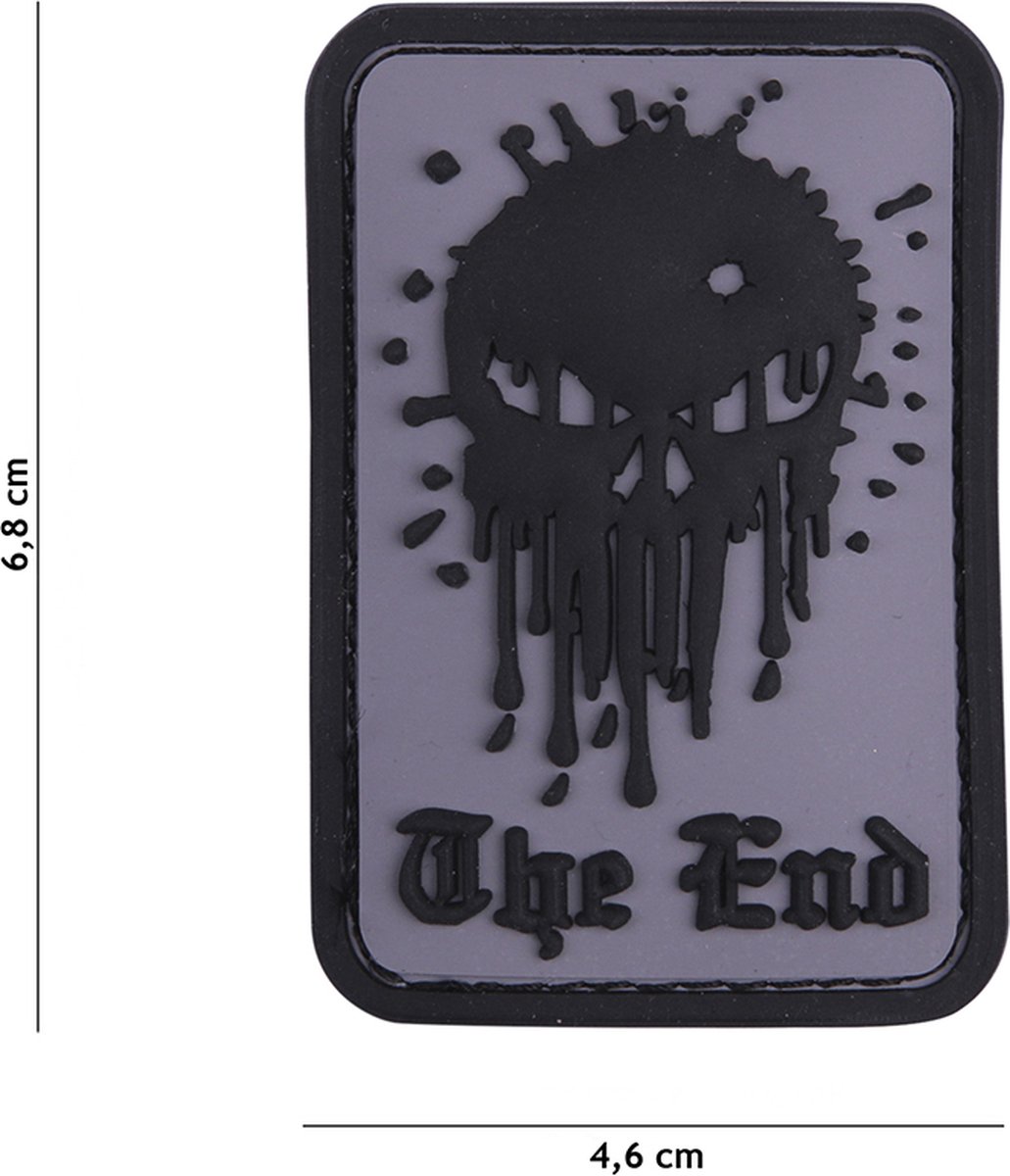 Embleem 3D PVC Skull the end grijs