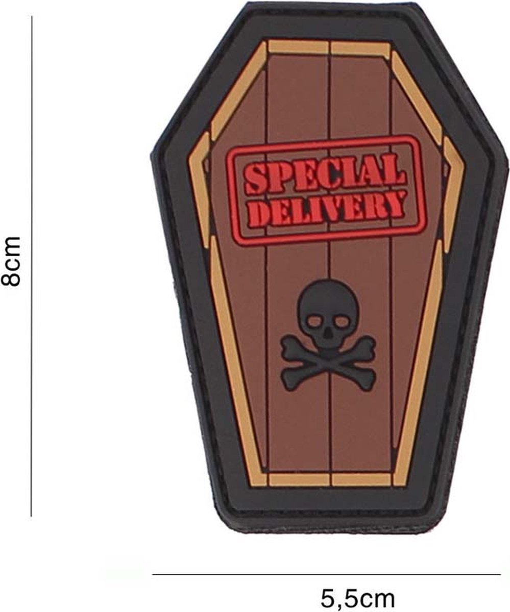 Embleem 3D PVC Special delivery bruin