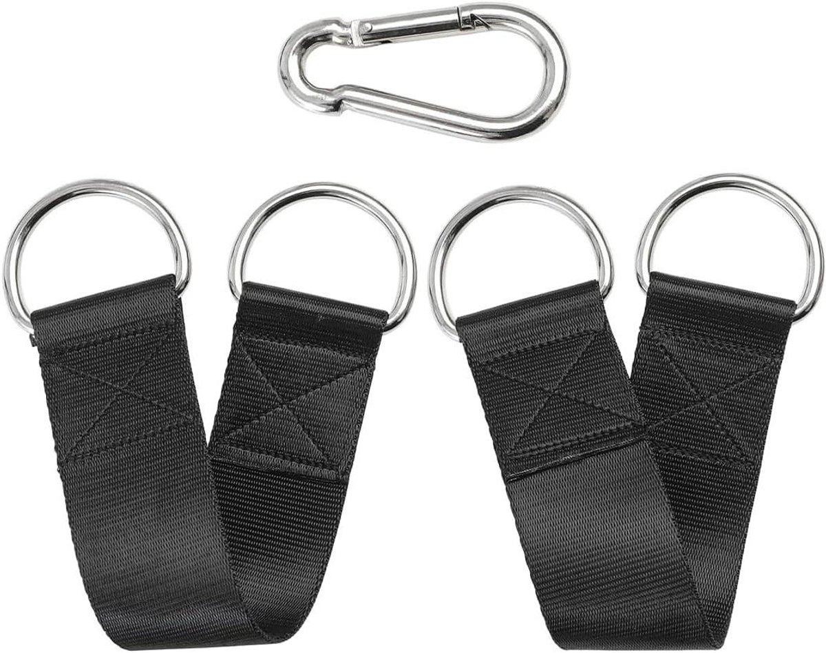 Hangmatbevestiging Swing Strap - Nylon Draagbare Swing Kit met 2 karabijnhaken en 2 D-ringen