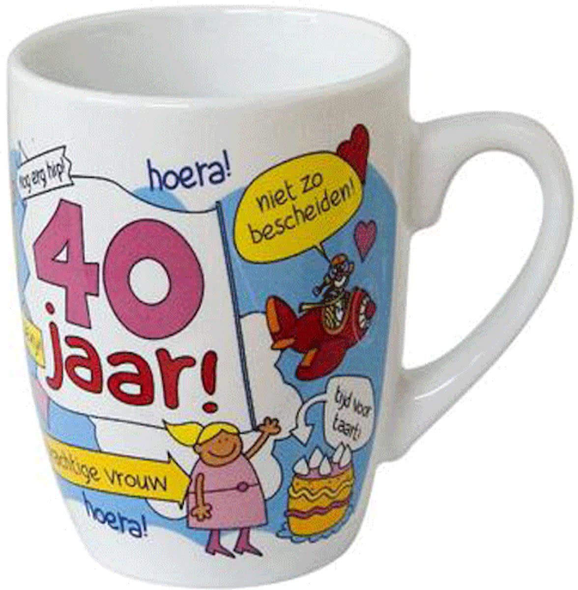 Cartoon mok 40 jaar vrouw