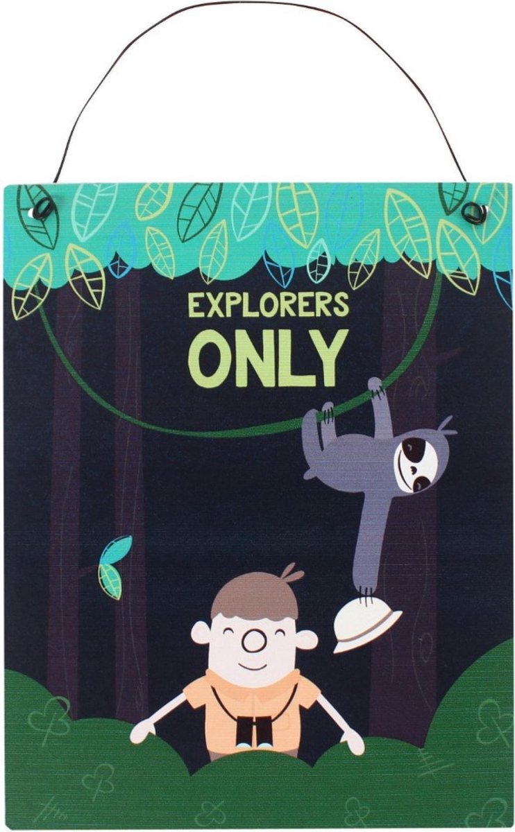 Hangdecoratie - Explorers only - Metaal - 15x19cm