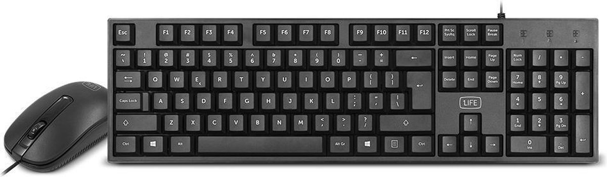 1Life kb:core kit toetsenbord USB QWERTY Spaans Zwart