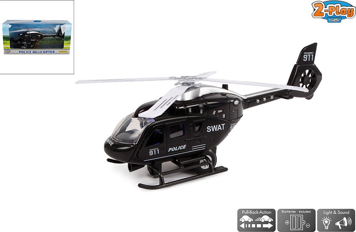 2-Play Helicopter politie USA die cast met licht en geluid