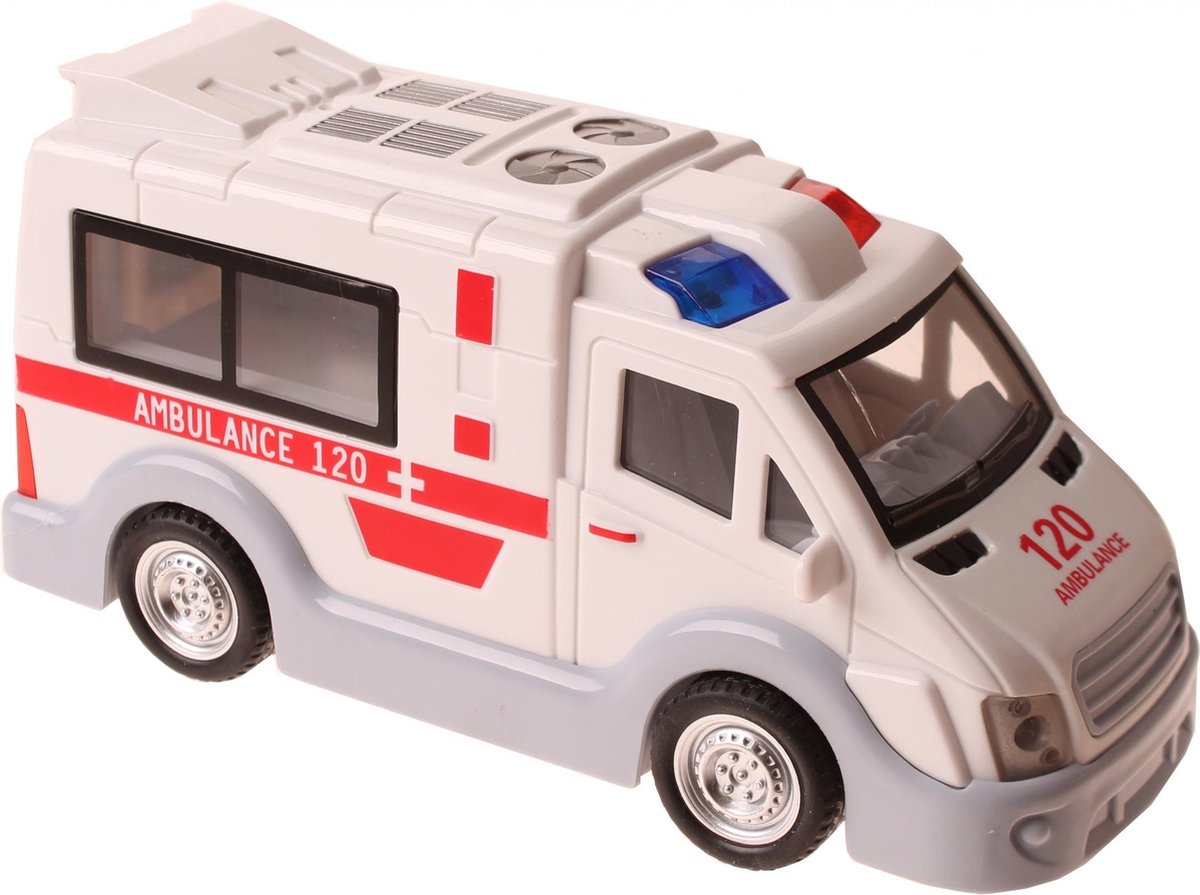 2-play Engelse Ambulance Met Licht En Geluid 17 Cm Wit