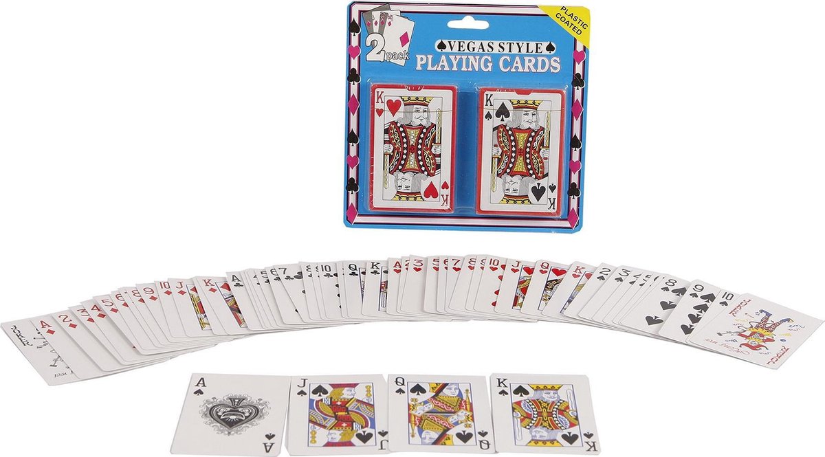 2-play Speelkaarten Vegas Style 9,5 X 6 Cm Karton 2 Sets